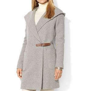 Lauren Ralph Lauren Light Gray Trench Coat with Brown Belt